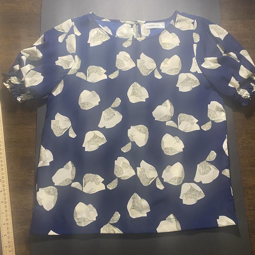 Boutique Size Sm Navy Puff Sleeve Dress Blouse Office Core Sexy Siren